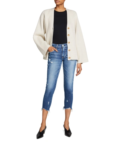 Shop Moussy Vintage Daleville Cropped Skinny Jeans In Blu