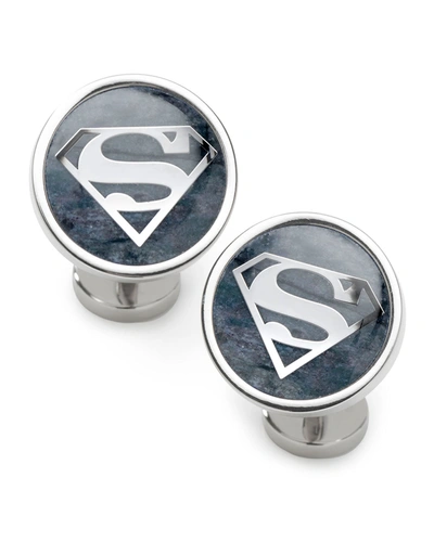 Shop Cufflinks, Inc Men's Superman Gemstone Cufflinks In Navy