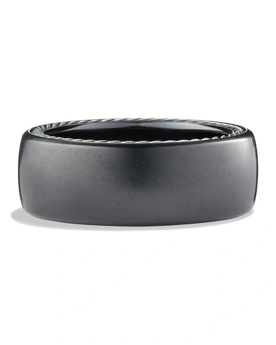Shop David Yurman Men's Black Titanium & Silver Streamline Wide Band Ring