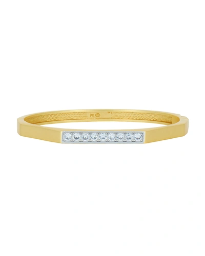 Shop Freida Rothman Iridescent Hinge Bangle In Gold And Silver