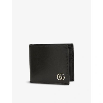 Shop Gucci Gg-embellished Leather Billfold Wallet In Nero