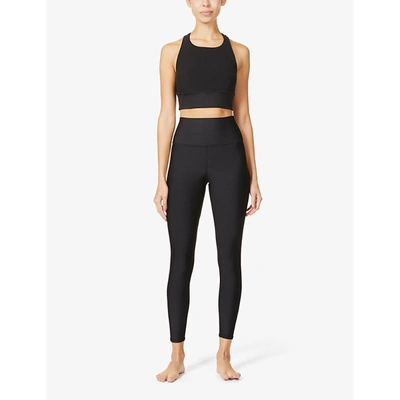 Shop Alo Yoga Womens Black 7/8 Airlift High-rise Stretch-woven Leggings S