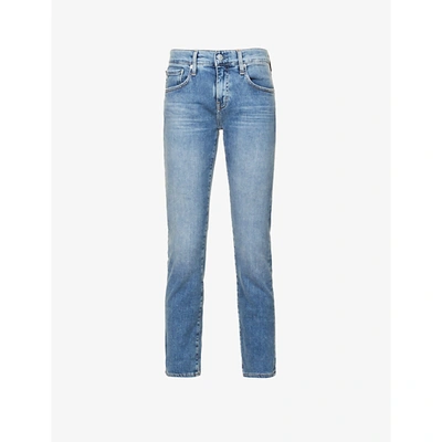 Shop Ag Ex-boyfriend Slim-fit Mid-rise Stretch-denim Jeans In 16yeti