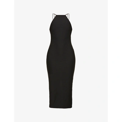 Shop Alix Nyc Womens Black 001 Shiloh Stretch-woven Midi Dress S
