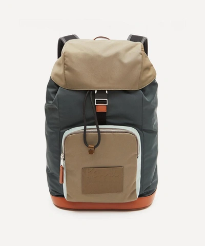 Shop Paul Smith Colour Block Nylon Backpack In Brown