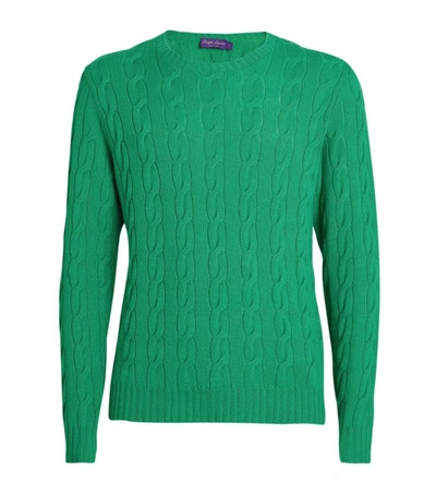 Shop Ralph Lauren Cashmere Cable-knit Sweater In Green