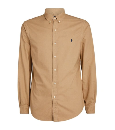 Shop Polo Ralph Lauren Cotton Oxford Shirt In Beige