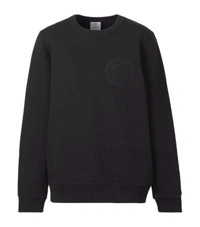 Shop Burberry Cotton Logo Sweatshirt In Black