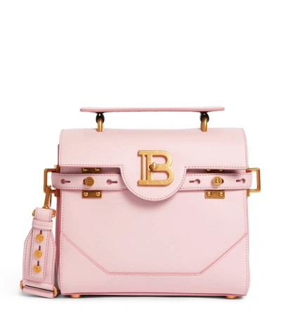 Shop Balmain Leather B-buzz 23 Shoulder Bag In Pink