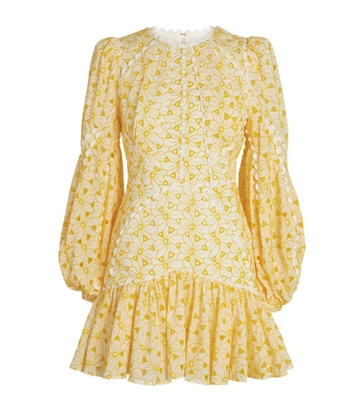 Shop Acler Walker Mini Dress In Yellow