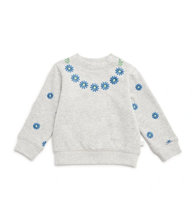 Shop Stella Mccartney Kids Embroidered Daisy Sweatshirt (3-36 Months) In Grey