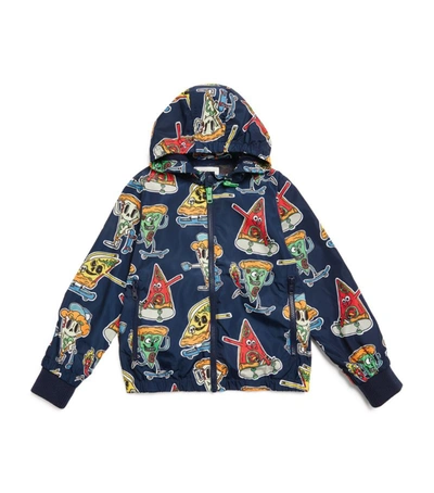 Shop Stella Mccartney Kids Pizza Skaters Jacket (4-12 Years) In Navy