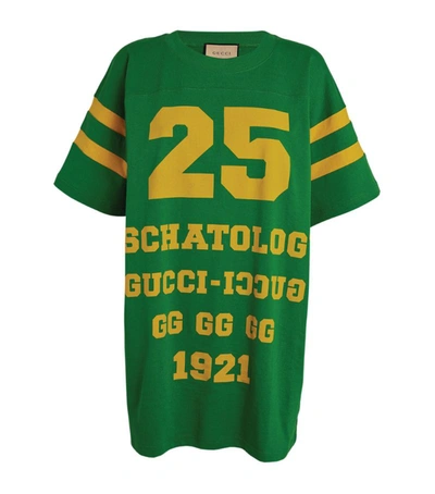 Shop Gucci Jersey Oversized T-shirt In Green
