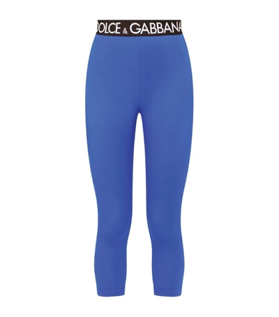 Shop Dolce & Gabbana Logo-waistband Leggings In Multi