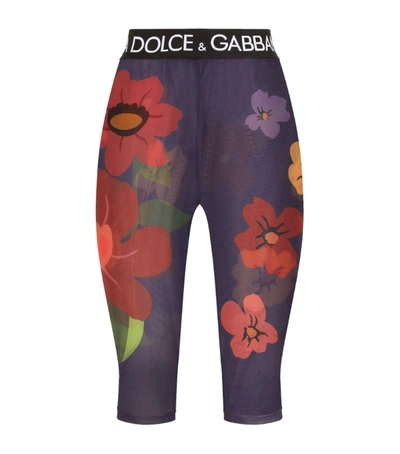 Shop Dolce & Gabbana Floral Print Cycling Shorts In Multi