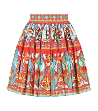 Shop Dolce & Gabbana Carretto Print Poplin Skirt In Multi