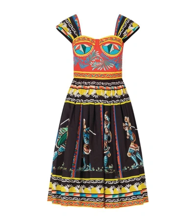 Shop Dolce & Gabbana Patterned Midi Dress In Multi