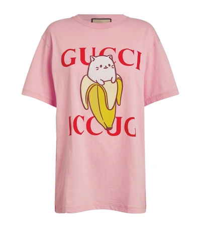 Shop Gucci Cotton Bananya T-shirt In Pink