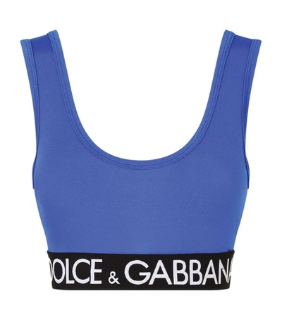 Shop Dolce & Gabbana Logo Sports Bra In Multi