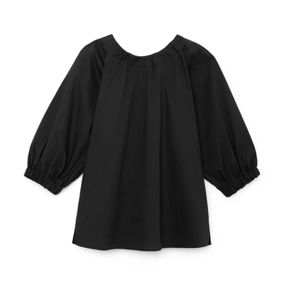 Shop G. Label Jen Tie-back Puff-sleeve Top In Black