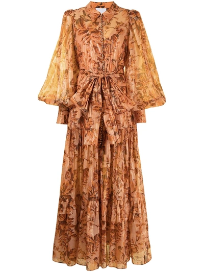 Shop Acler Naple Floral-print Dress In Orange