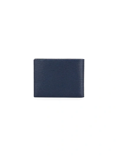 Shop Ferragamo Men's Revival Leather Bi-fold Wallet In Fjord Blue