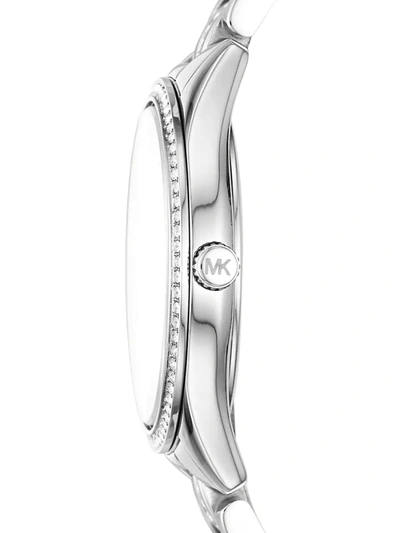 Shop Michael Kors Women's Mini Lauryn Stainless Steel Bracelet Watch In Silver
