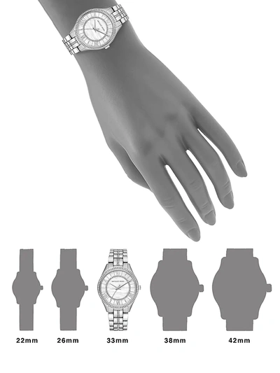 Shop Michael Kors Women's Mini Lauryn Stainless Steel Bracelet Watch In Silver