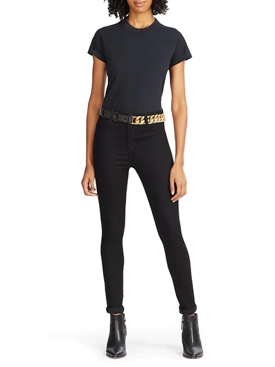 Shop Givenchy Mid-chain Leather Belt In Black