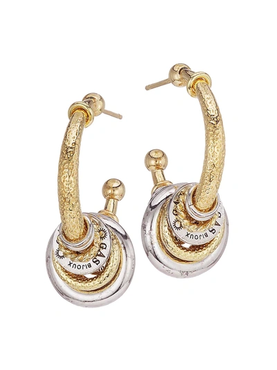 Shop Gas Bijoux Women's Maranzana Two-tone Hoop Earrings In Gold