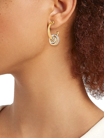 Shop Gas Bijoux Women's Maranzana Two-tone Hoop Earrings In Gold