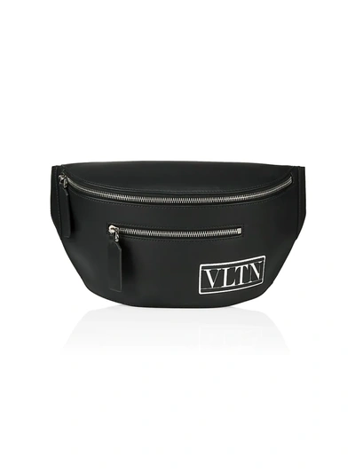 Shop Valentino Women's Logo Leather Belt Bag In Nero