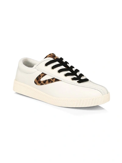 Shop Tretorn Women's Nylite Plus Cheetah Leather Sneakers In White