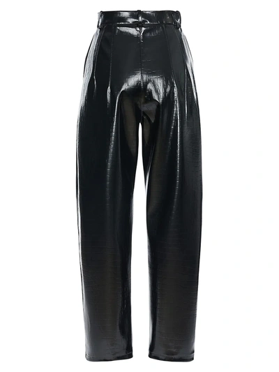 Shop A.w.a.k.e. Aw21 Trousers With Front Pleats In Black Crocodile