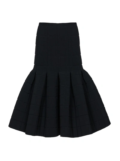 Shop A.w.a.k.e. Aw21 Quilted Pleated Midi Skirt In Black