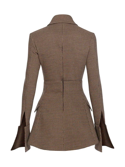 Shop A.w.a.k.e. Women's Fitted Shirt With Basque In Brown Check