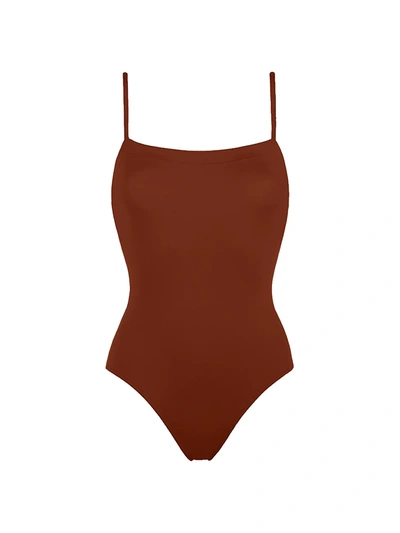 Shop Eres Aquarelle One-piece Swimsuit In Brown
