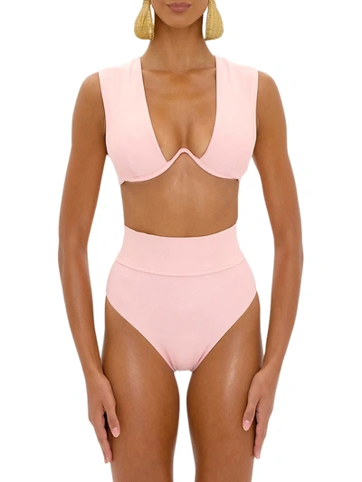 Shop Andrea Iyamah Kuwa Underwire Bikini Top In Blush