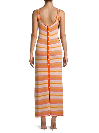 Shop Solid & Striped The Kimberly Striped Midi Dress In Neutral