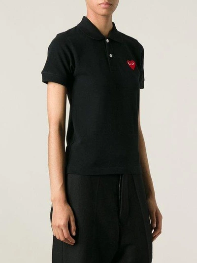 Shop Comme Des Garçons Play Embroidered Heart Polo Shirt