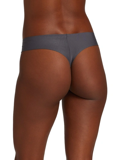 Shop Commando Women's Butter Mid-rise Thong In Graphite