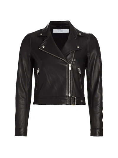 Shop Iro Kolmar Leather Motorcycle Jacket In Black