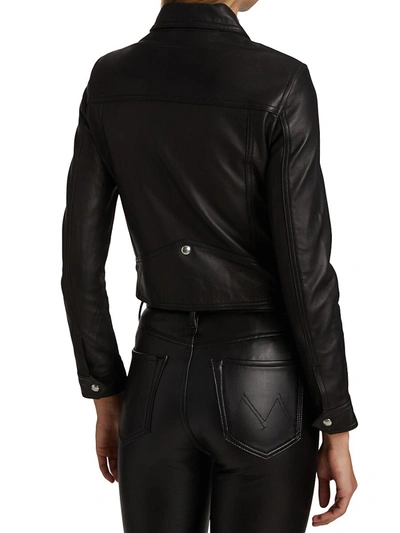 Shop Iro Kolmar Leather Motorcycle Jacket In Black
