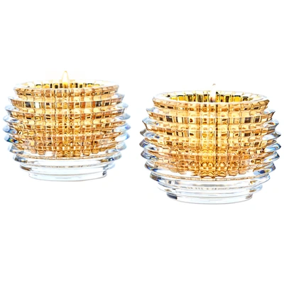 Shop Baccarat Crystal Eye Votive Candle Holder - Gold - Set Of 2