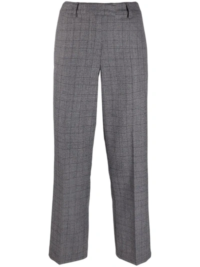 Shop Apc Cece Checked Straight Suit Trousers In Grey