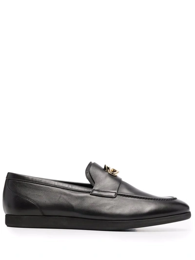Shop Givenchy G-chain Leather Loafers In Schwarz