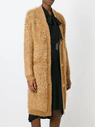 Shop Rochas Knitted Jacquard Back Coat