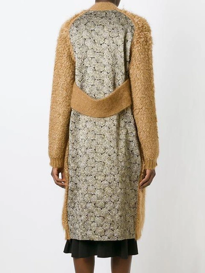 Shop Rochas Knitted Jacquard Back Coat