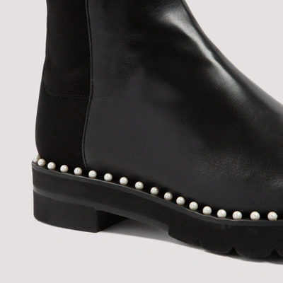 Shop Stuart Weitzman 5050 Lift Pearl Boots Shoes In Black