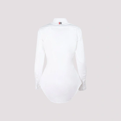 Shop Thom Browne Button-down Cotton Shirt In White